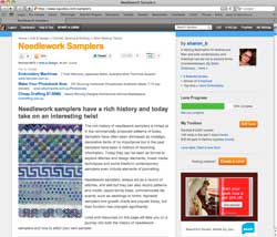 screenshot of sampler resource site