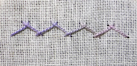 buttonholed herringbone stitch