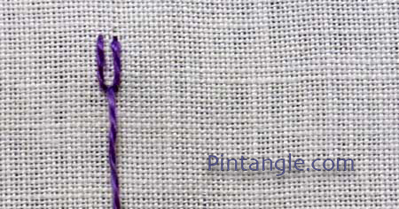 Italian knotted border stitch step 1