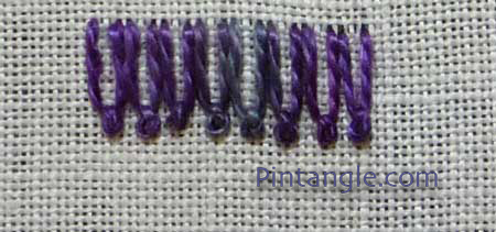 Italian knotted border stitch step 5