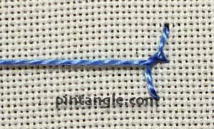 Knotted loop stitch step 4