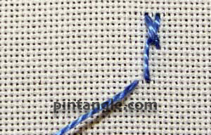 Knotted loop stitch step 5