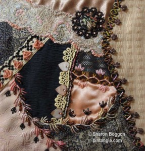 crazy quilt block hand embroidery