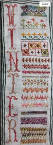 Needlework sampler section 51 a