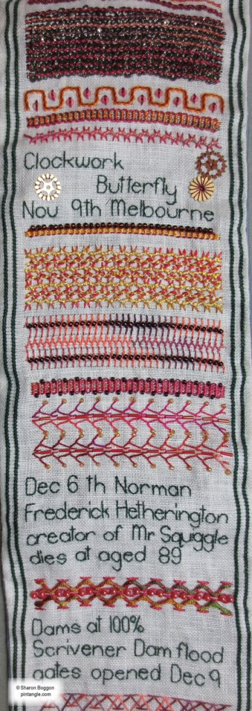 Needlework sampler section 51 f