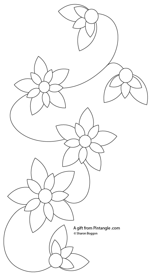 Free Hand Embroidery Pattern For A Floral Border Pintangle