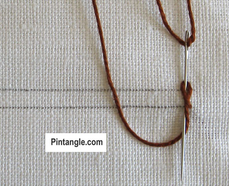 Braid Stitch tutorial step 2