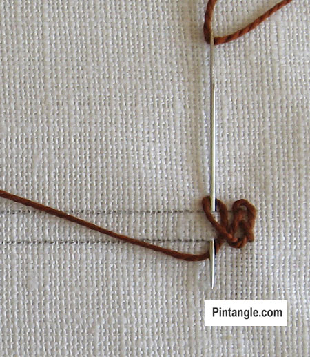 Braid Stitch tutorial step 4