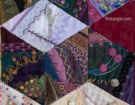 Crazy quilt stitch-along Tumbling block 7