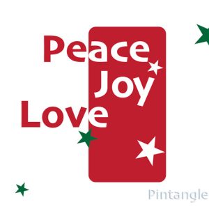 Peace Love Joy design in colour