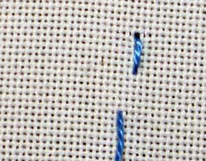photo of step for loop stitch