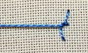 photo of step for loop stitch