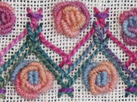 hand embroidery band sampler detail 