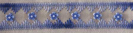 hand embroidered area of a needlework sampler