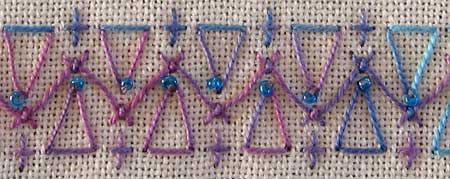 needlework sampler of hand embroidery