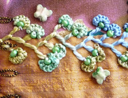crazy quilt hand embroidered seam detail 