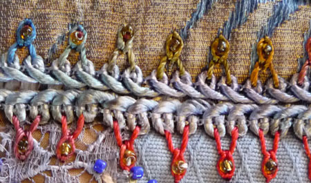 crazy quilt detail using braid