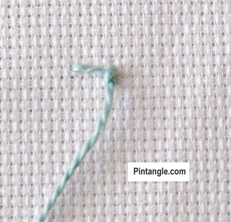 Lace border stitch tutorial step 2