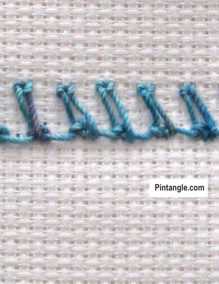 Lace border stitch tutorial step 10