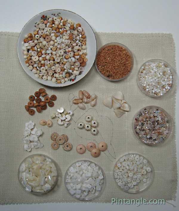Bead selection for encrusted embroidery