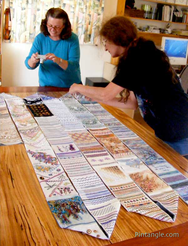 Annie and me photographing the Band sampler roll