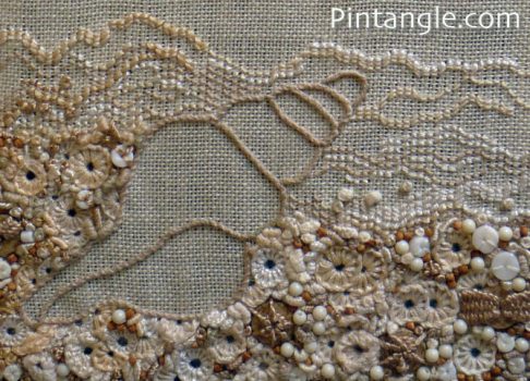 How I designed and stitched this encrusted highly textured embroidery sampler