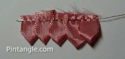 Five point ribbon flower step 7