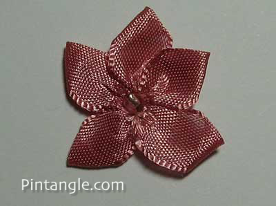 Tutorial on how to make a Five Point Ribbon Flower