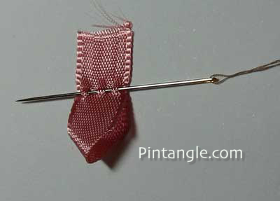 Five point ribbon flower step 5