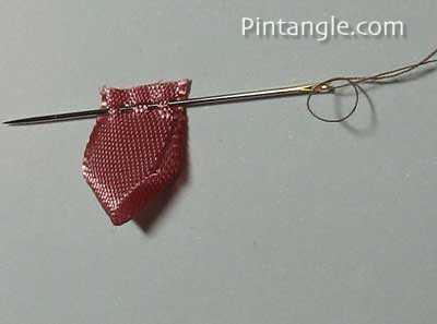 Five point ribbon flower step 6