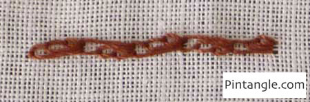 Waved chain stitch step 10