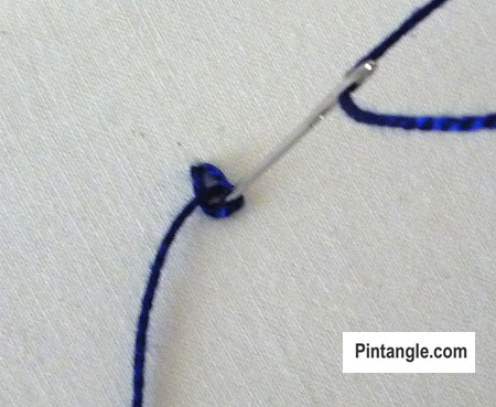 How to work Picot chain stitch tutorial