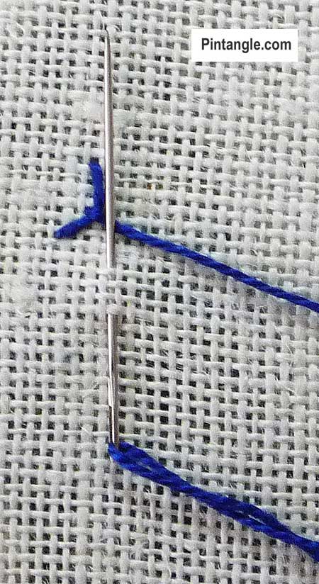 step by step illustrated stitch instructions for Cretan Stitch 2