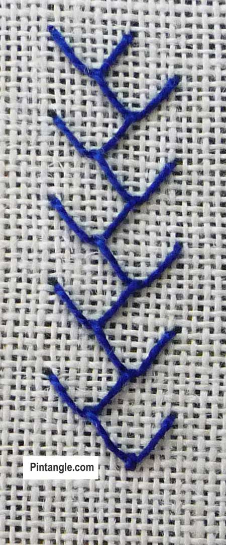 Step by step instructions for feather stitch 4