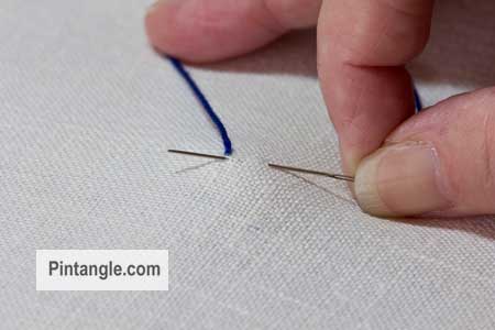 step by step tutorial on how to work bullion stitch 1