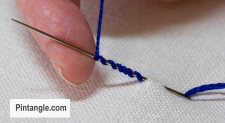 step by step tutorial on how to work bullion stitch 2