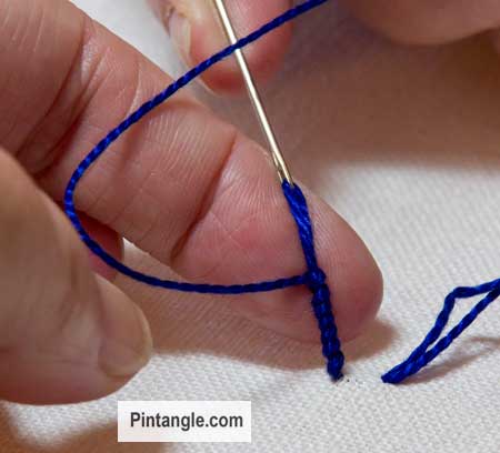 step by step tutorial on how to work bullion stitch 3