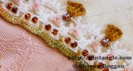 crazy quilt detail of lace