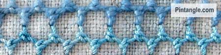 Knotted Cretan Stitch hand embroidery sample2