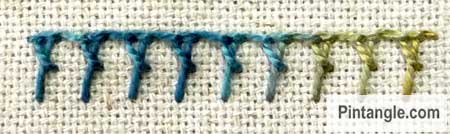 Crossed buttonhole stitch sample 2