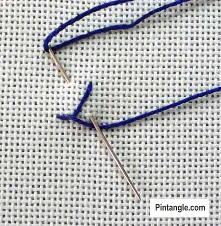 step by step tutorial on crossed buttonhole 3