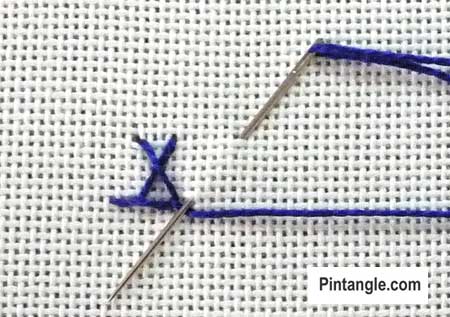 step by step tutorial on crossed buttonhole 4
