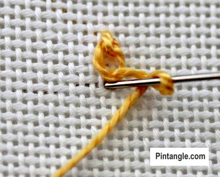 Step by step tutorial on Cable chain stitch 4