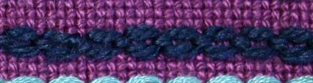Step by step tutorial on Cable chain stitch sample 1