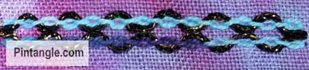 Step by step tutorial on Cable chain stitch sample 2