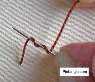 step by step tutorial for pistil stitch 1