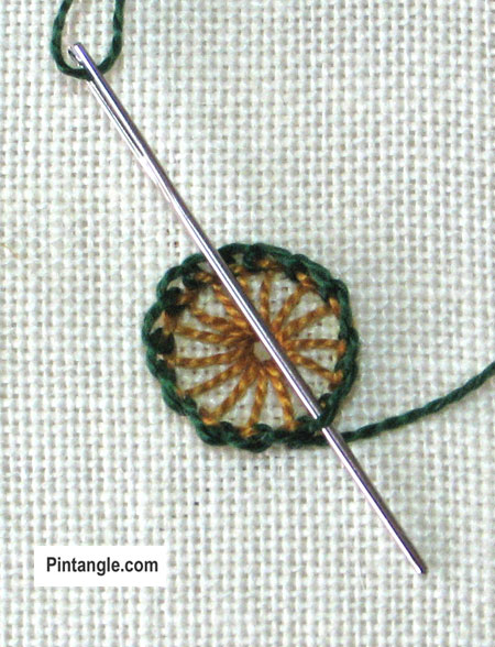 Buttonhole wheel cup step 2