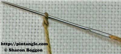 how to stitch knotted cable chain step 1