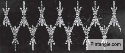 pattern with a foundation of herringbone stitch