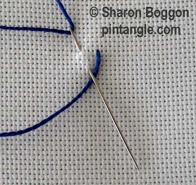 Triangular Feather Stitch step 1